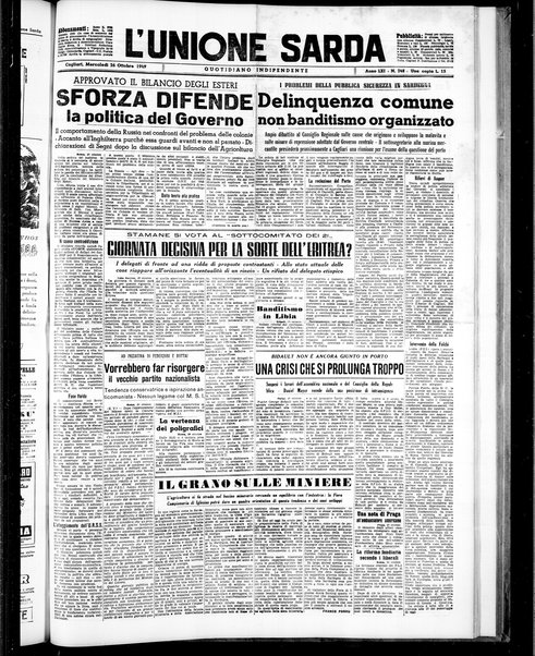 L'unione sarda : giornale settimanale, politico, amministrativo, letterario