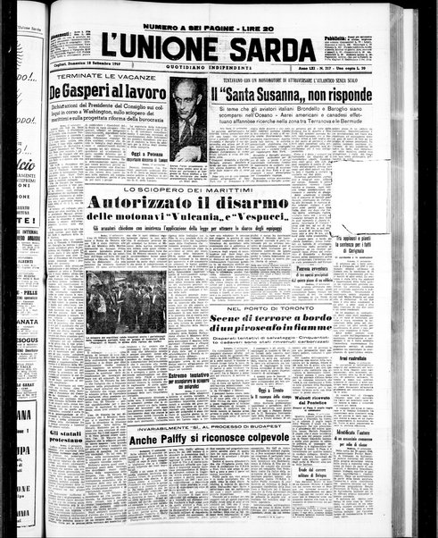 L'unione sarda : giornale settimanale, politico, amministrativo, letterario