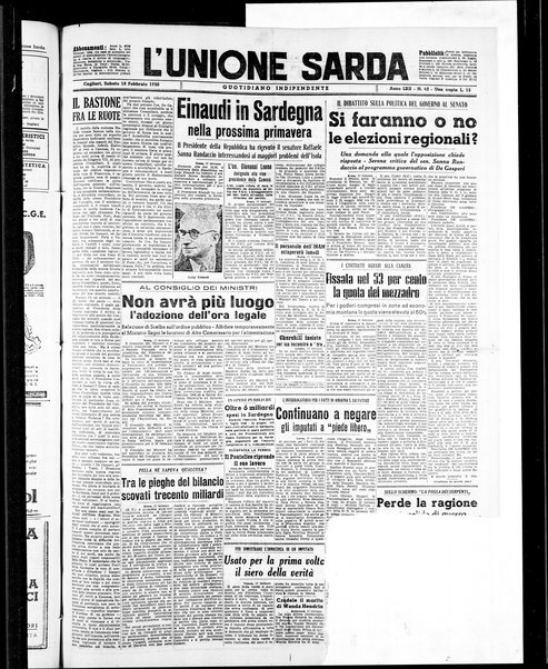 L'unione sarda : giornale settimanale, politico, amministrativo, letterario