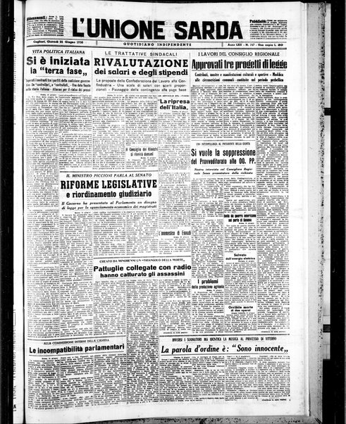 L'unione sarda : giornale settimanale, politico, amministrativo, letterario