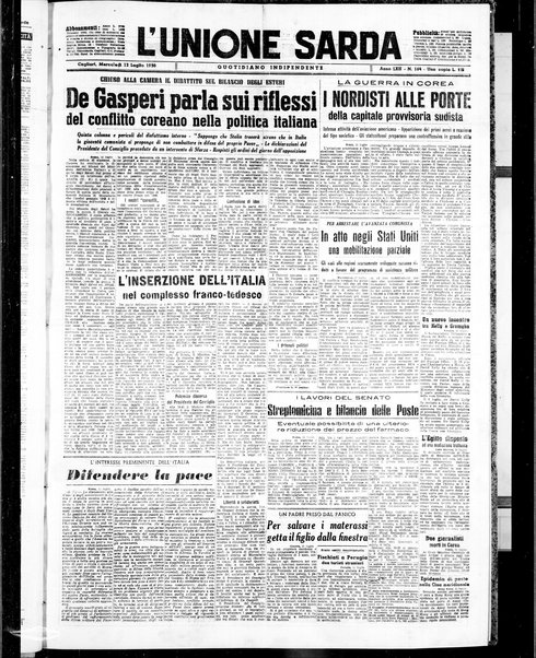 L'unione sarda : giornale settimanale, politico, amministrativo, letterario