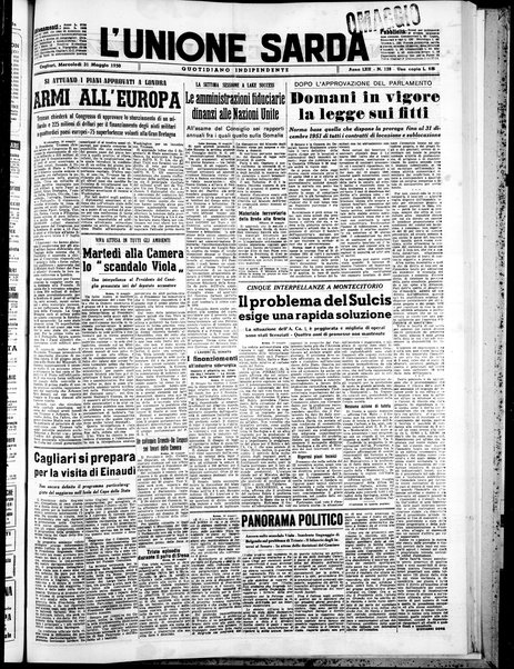 L'unione sarda : giornale settimanale, politico, amministrativo, letterario