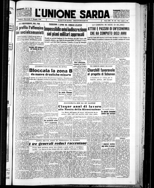 L'unione sarda : giornale settimanale, politico, amministrativo, letterario