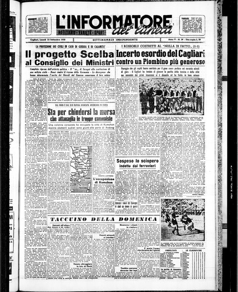 L'unione sarda : giornale settimanale, politico, amministrativo, letterario