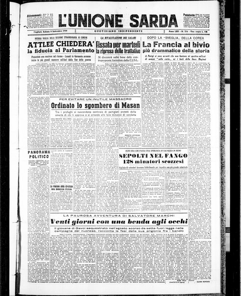 L'unione sarda : giornale settimanale, politico, amministrativo, letterario