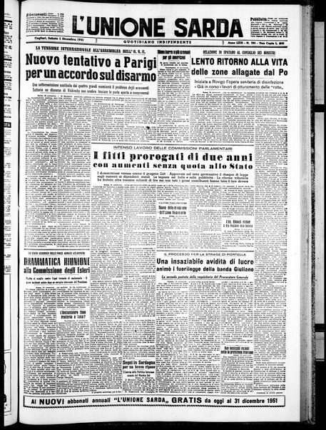 L'unione sarda : giornale settimanale, politico, amministrativo, letterario