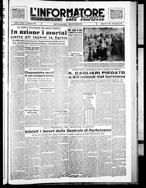 L'unione sarda : giornale settimanale, politico, amministrativo, letterario