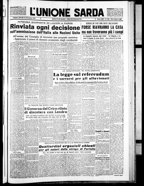 L'unione sarda : giornale settimanale, politico, amministrativo, letterario