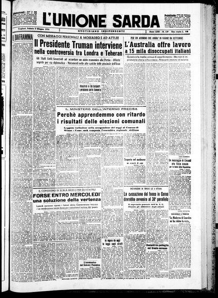 L'unione sarda : giornale settimanale, politico, amministrativo, letterario