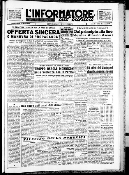 L'unione sarda : giornale settimanale, politico, amministrativo, letterario