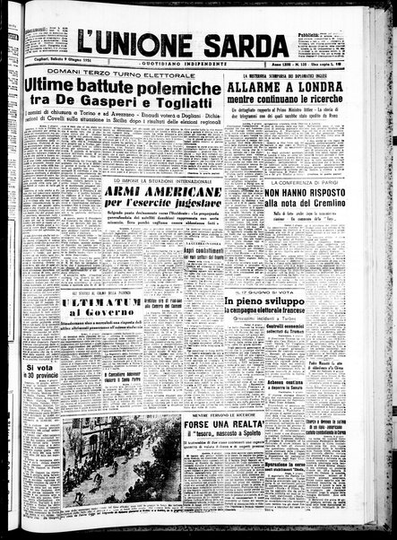 L'unione sarda : giornale settimanale, politico, amministrativo, letterario