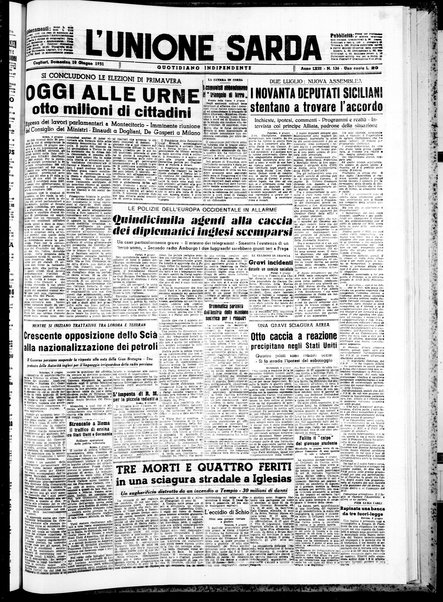 L'unione sarda : giornale settimanale, politico, amministrativo, letterario