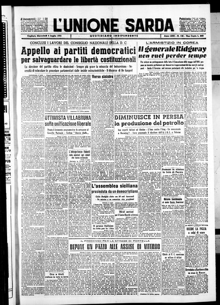 L'unione sarda : giornale settimanale, politico, amministrativo, letterario