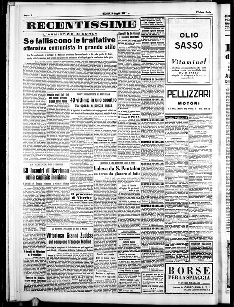 L'unione sarda : giornale settimanale, politico, amministrativo, letterario