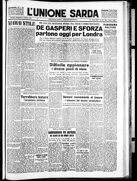 L'unione sarda : giornale settimanale, politico, amministrativo, letterario