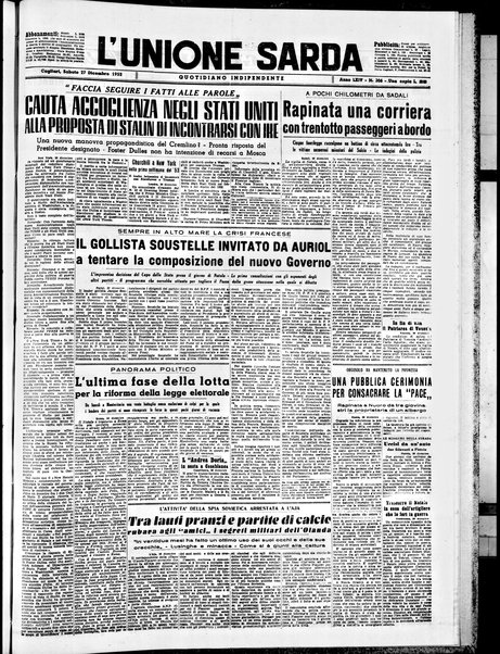 L'unione sarda : giornale settimanale, politico, amministrativo, letterario