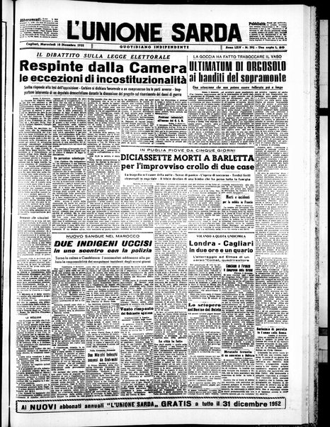 L'unione sarda : giornale settimanale, politico, amministrativo, letterario