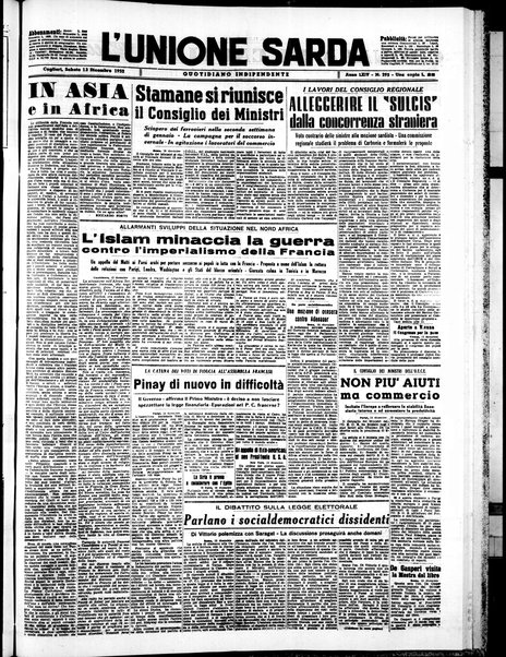 L'unione sarda : giornale settimanale, politico, amministrativo, letterario