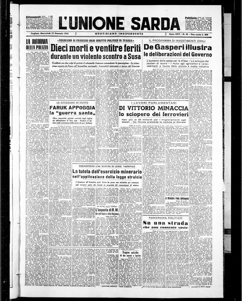 L'unione sarda : giornale settimanale, politico, amministrativo, letterario