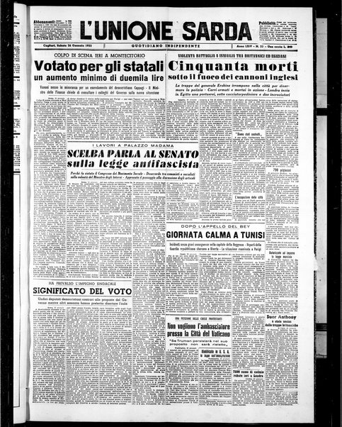 L'unione sarda : giornale settimanale, politico, amministrativo, letterario