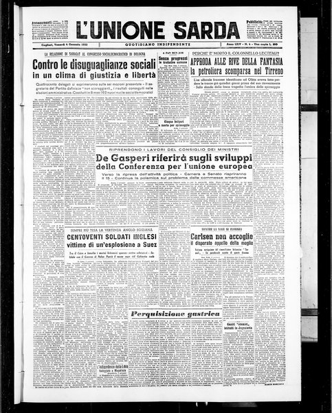 L'unione sarda : giornale settimanale, politico, amministrativo, letterario