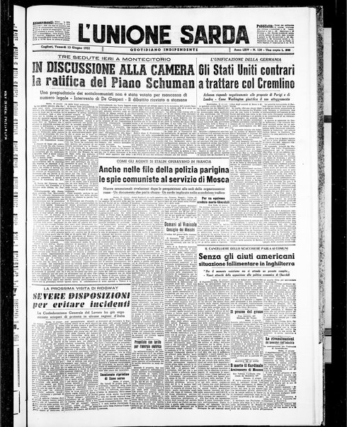 L'unione sarda : giornale settimanale, politico, amministrativo, letterario