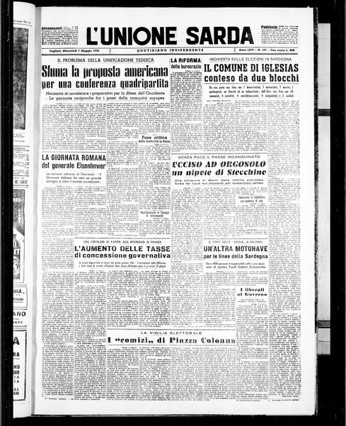 L'unione sarda : giornale settimanale, politico, amministrativo, letterario