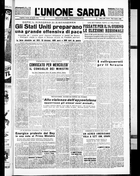 L'unione sarda : giornale settimanale, politico, amministrativo, letterario