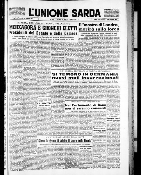 L'unione sarda : giornale settimanale, politico, amministrativo, letterario