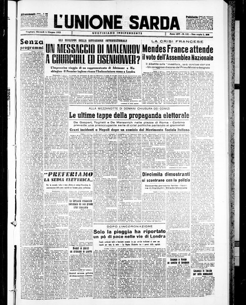 L'unione sarda : giornale settimanale, politico, amministrativo, letterario