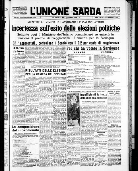 L'unione sarda : giornale settimanale, politico, amministrativo, letterario