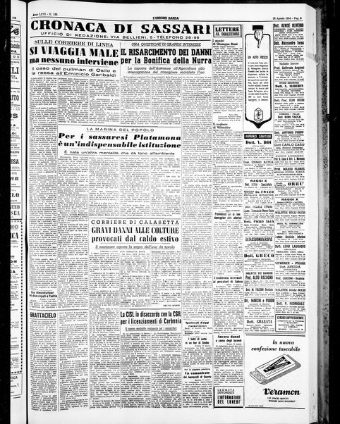 L'unione sarda : giornale settimanale, politico, amministrativo, letterario