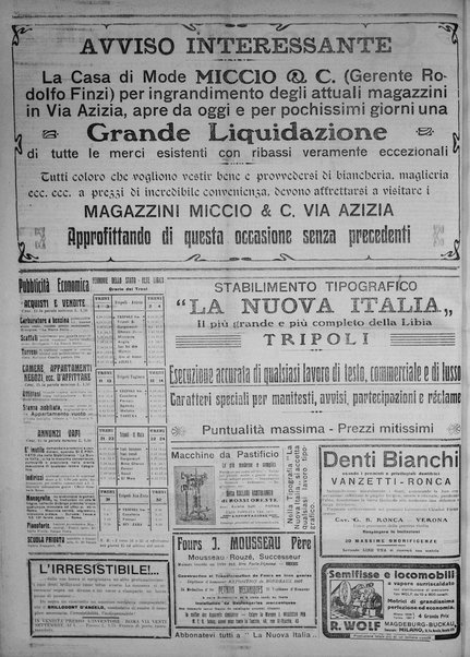 La nuova Italia : giornale quotidiano illustrato della Tripolitania e Cirenaica