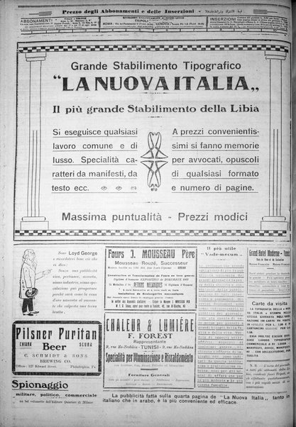 La nuova Italia : giornale quotidiano illustrato della Tripolitania e Cirenaica