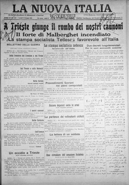 La nuova Italia : giornale quotidiano illustrato della Tripolitania e Cirenaica