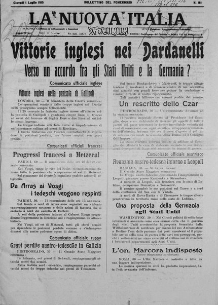 La nuova Italia : giornale quotidiano illustrato della Tripolitania e Cirenaica