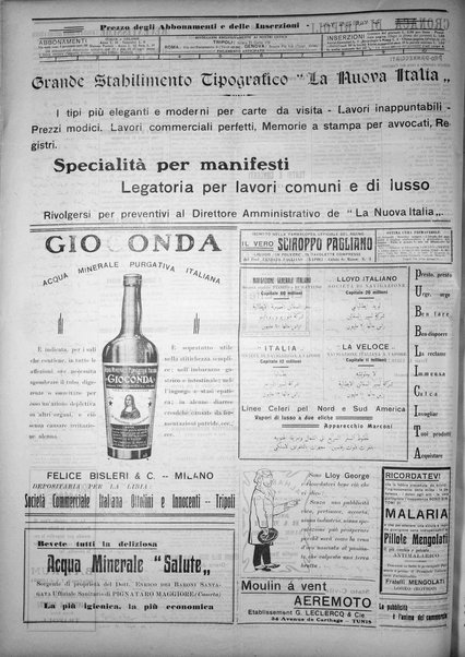 La nuova Italia : giornale quotidiano illustrato della Tripolitania e Cirenaica