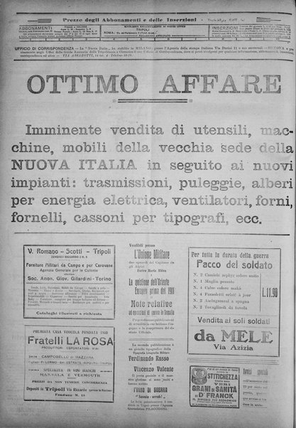 La nuova Italia : giornale quotidiano illustrato della Tripolitania e Cirenaica