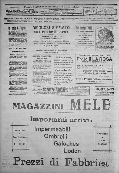 La nuova Italia : giornale quotidiano illustrato della Tripolitania e Cirenaica