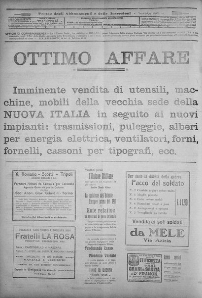 La nuova Italia : giornale quotidiano illustrato della Tripolitania e Cirenaica