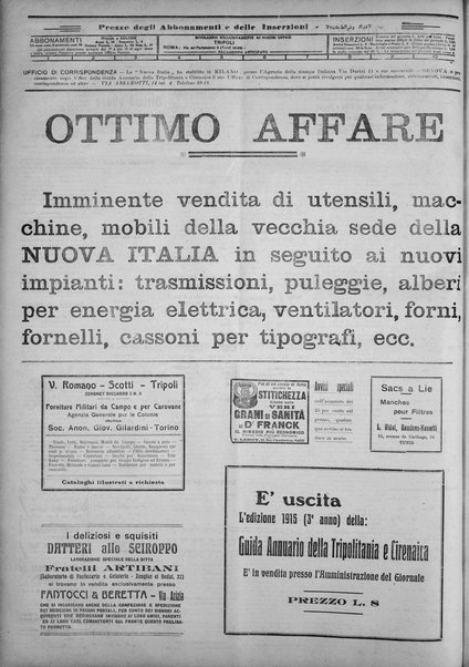 La nuova Italia : giornale quotidiano illustrato della Tripolitania e Cirenaica