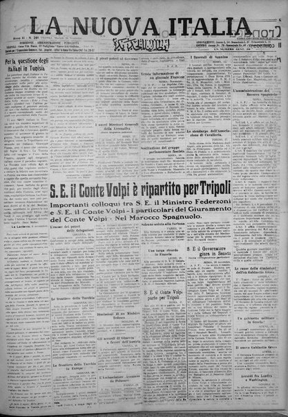 La nuova Italia : giornale quotidiano illustrato della Tripolitania e Cirenaica