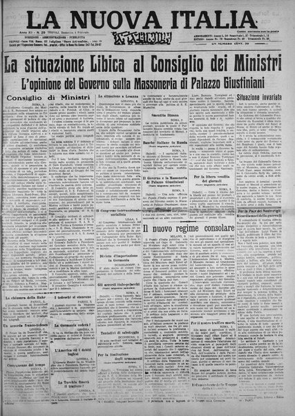 La nuova Italia : giornale quotidiano illustrato della Tripolitania e Cirenaica