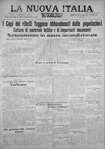 La nuova Italia : giornale quotidiano illustrato della Tripolitania e Cirenaica