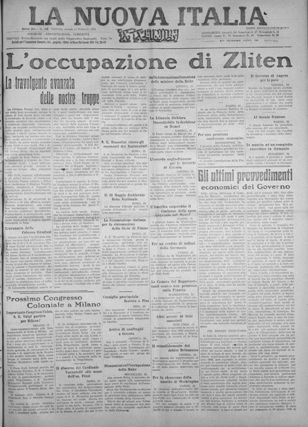 La nuova Italia : giornale quotidiano illustrato della Tripolitania e Cirenaica