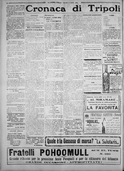 La nuova Italia : giornale quotidiano illustrato della Tripolitania e Cirenaica