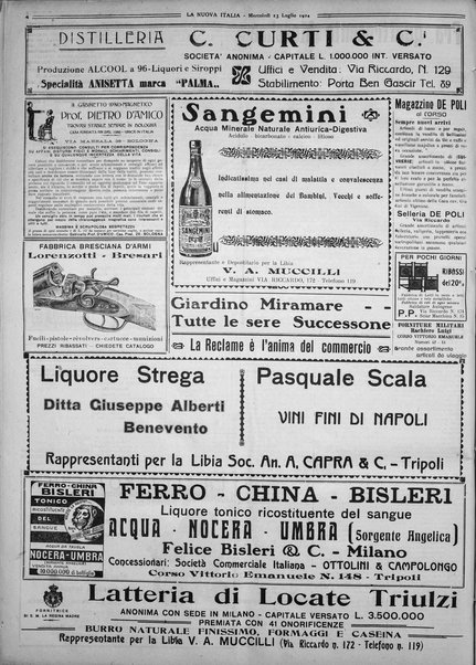 La nuova Italia : giornale quotidiano illustrato della Tripolitania e Cirenaica