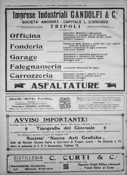 La nuova Italia : giornale quotidiano illustrato della Tripolitania e Cirenaica