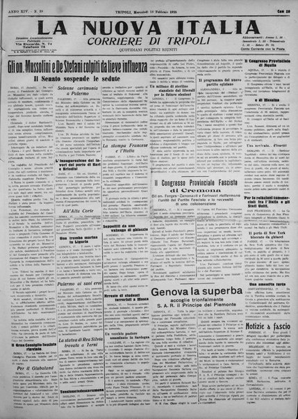 La nuova Italia : giornale quotidiano illustrato della Tripolitania e Cirenaica