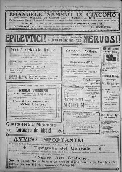 La nuova Italia : giornale quotidiano illustrato della Tripolitania e Cirenaica